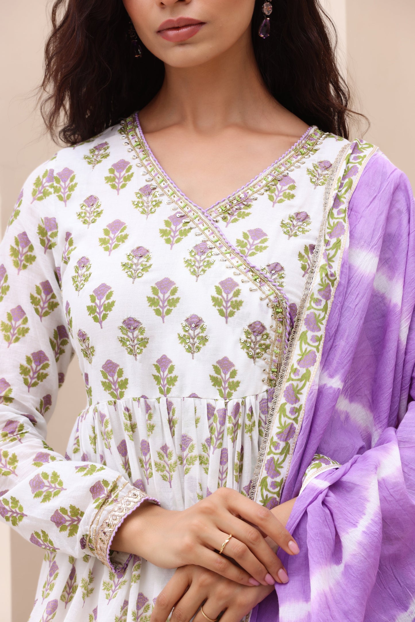 Rajwadi Angrakha Cotton Suit Set