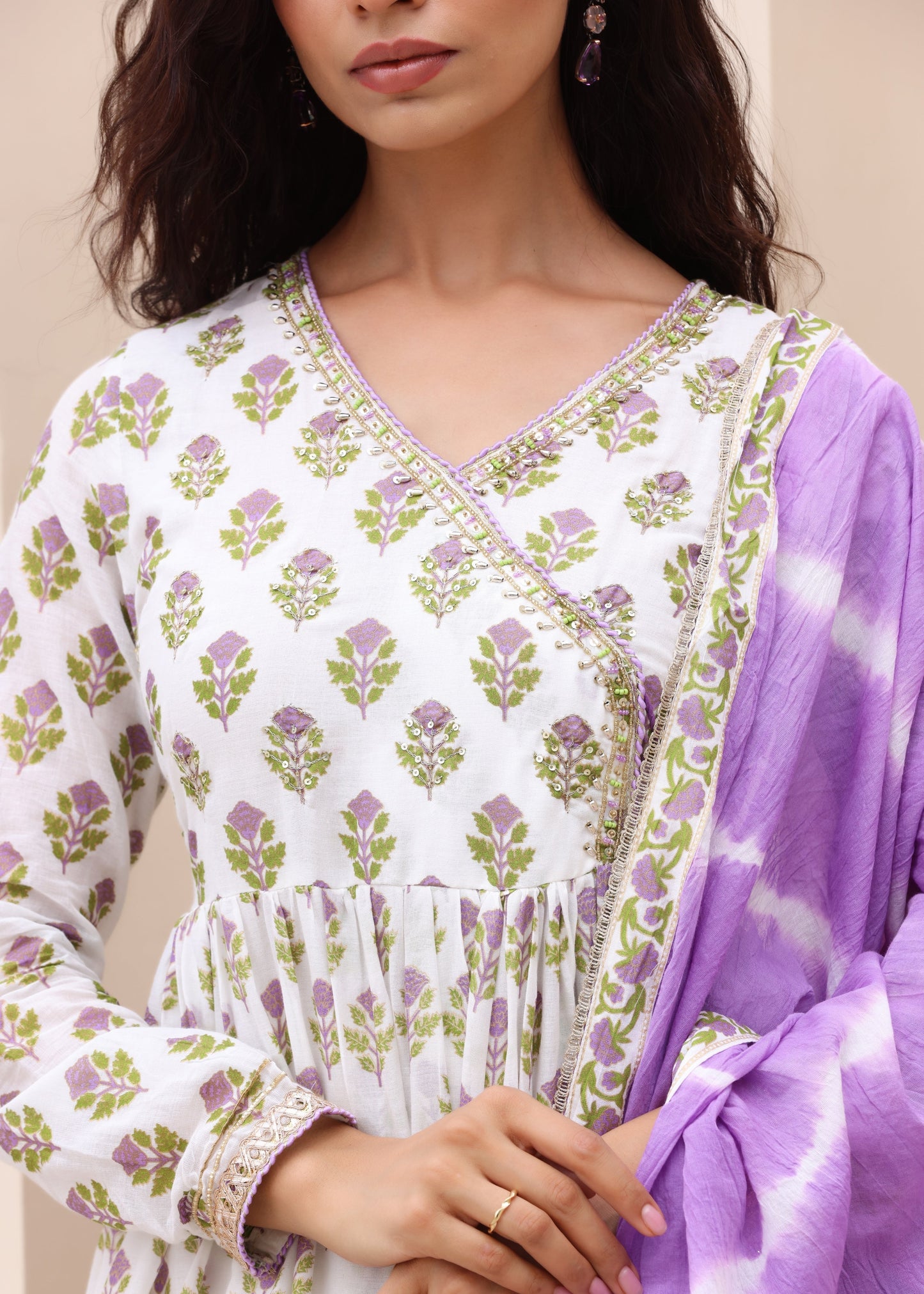 Rajwadi Angrakha Cotton Suit Set