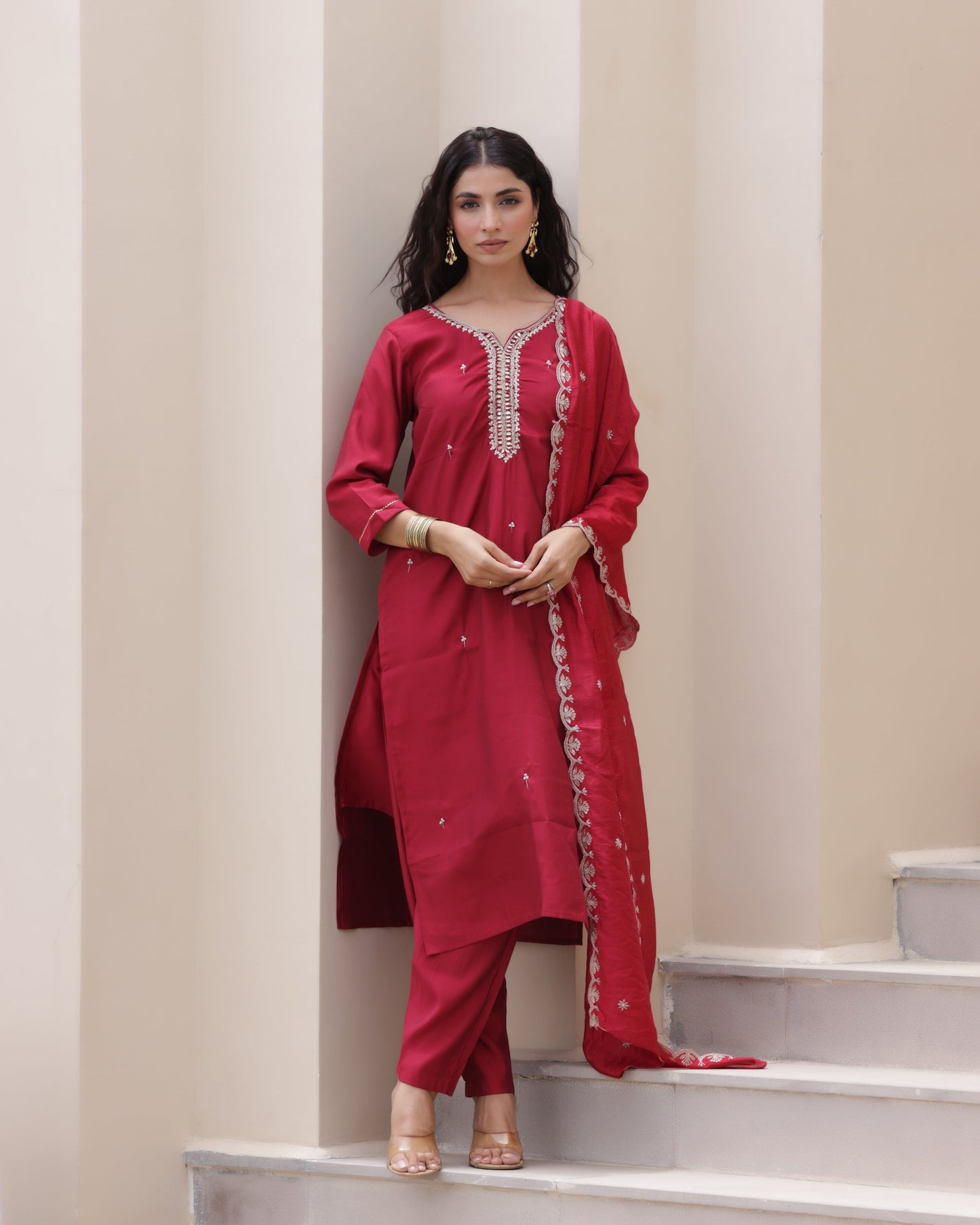 Ruby Rouge Muslic Suit Set