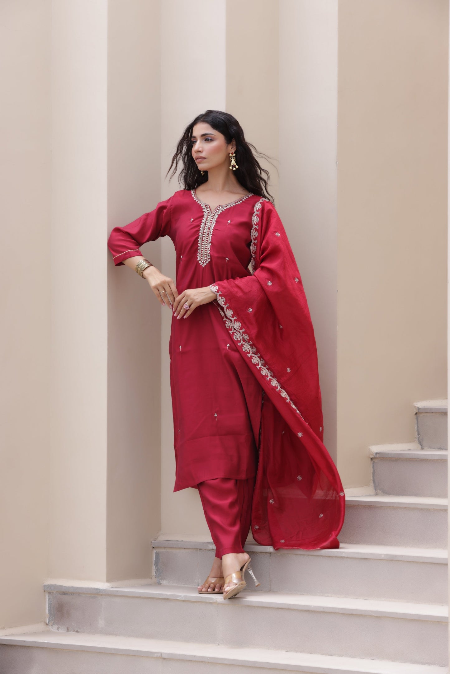 Ruby Rouge Muslic Suit Set
