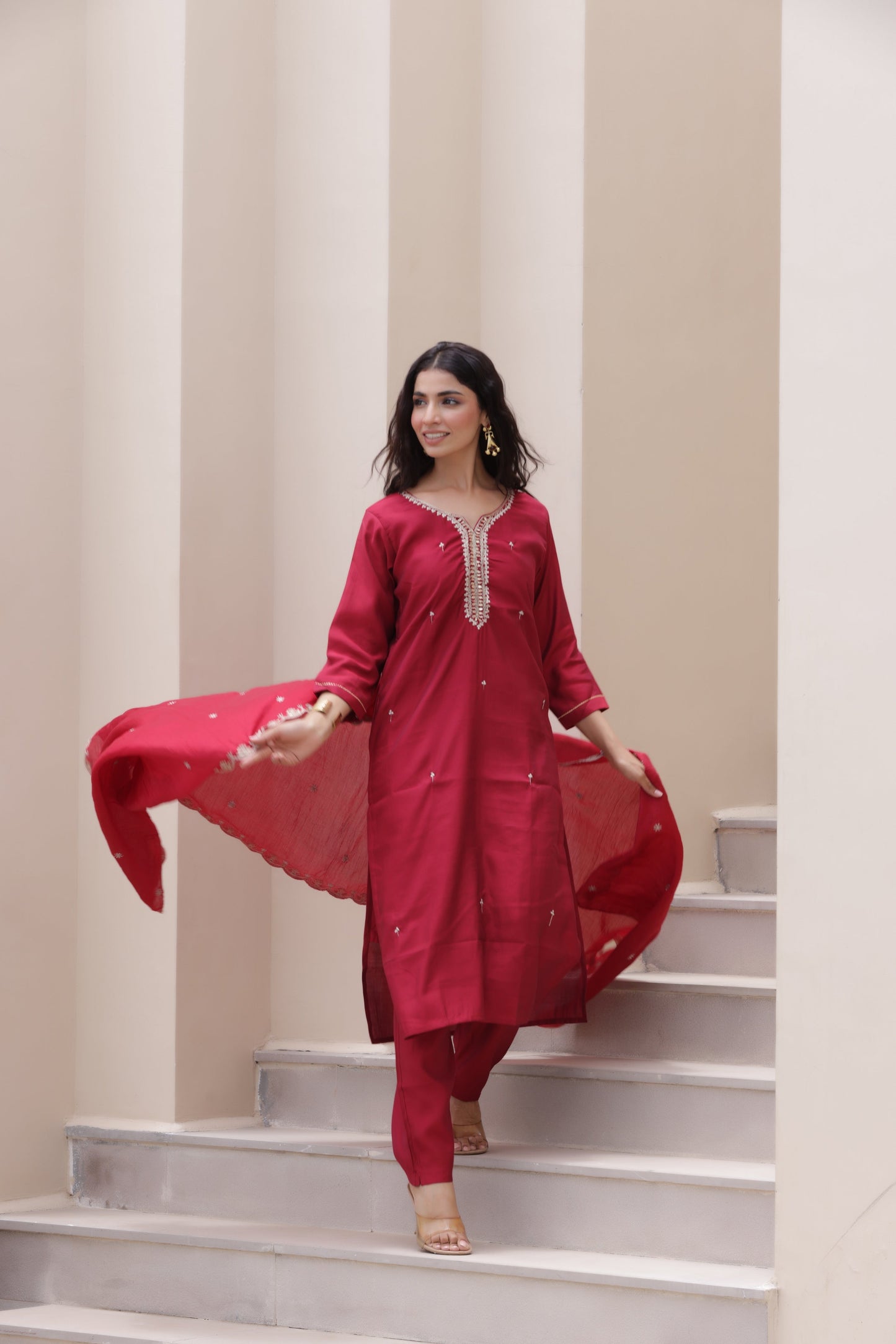 Ruby Rouge Muslic Suit Set