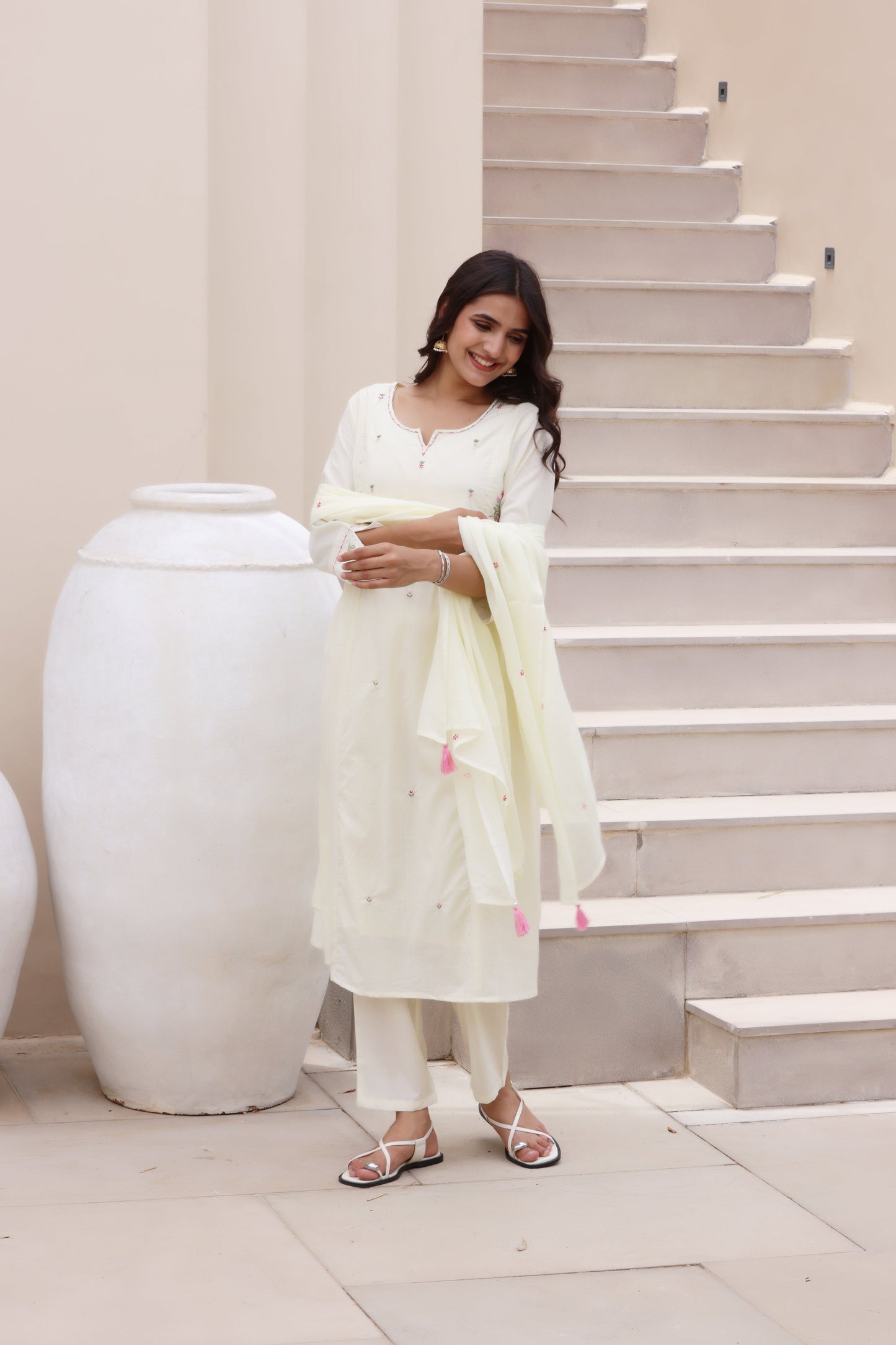 Summer Blush Cotton Suit Set