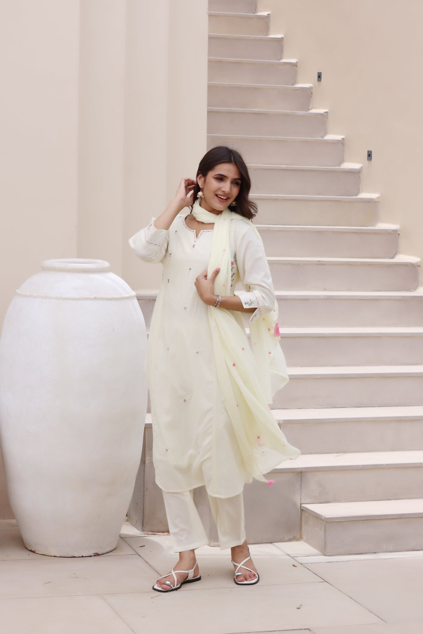 Summer Blush Cotton Suit Set