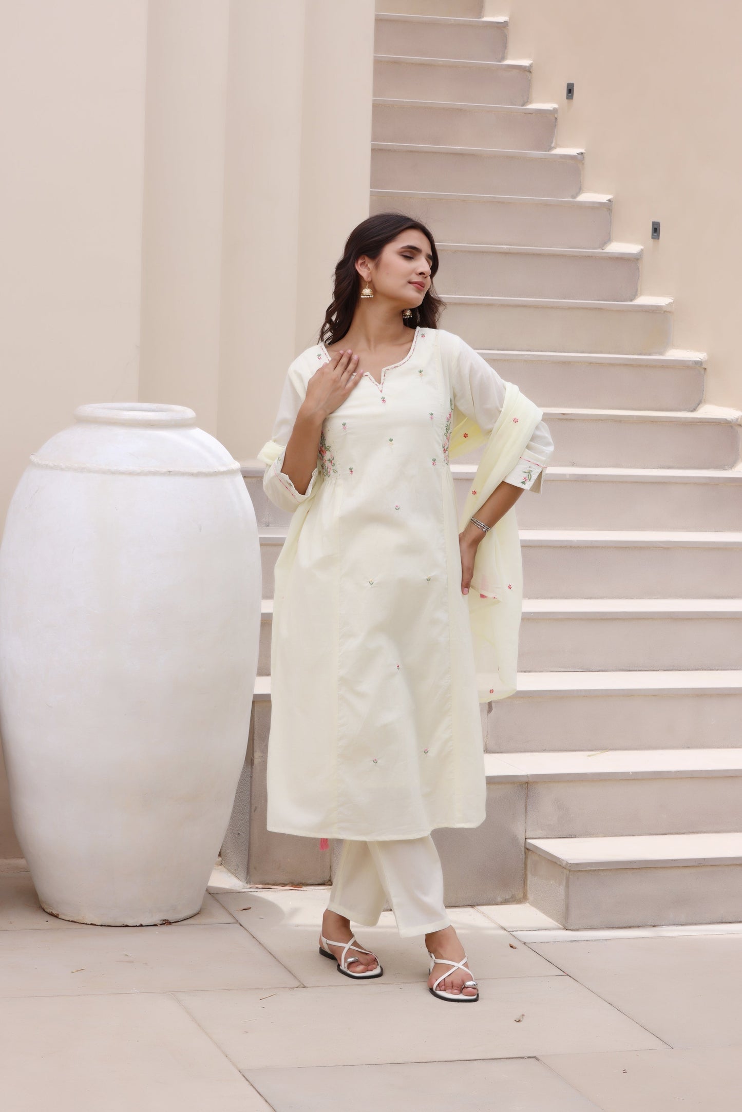 Summer Blush Cotton Suit Set