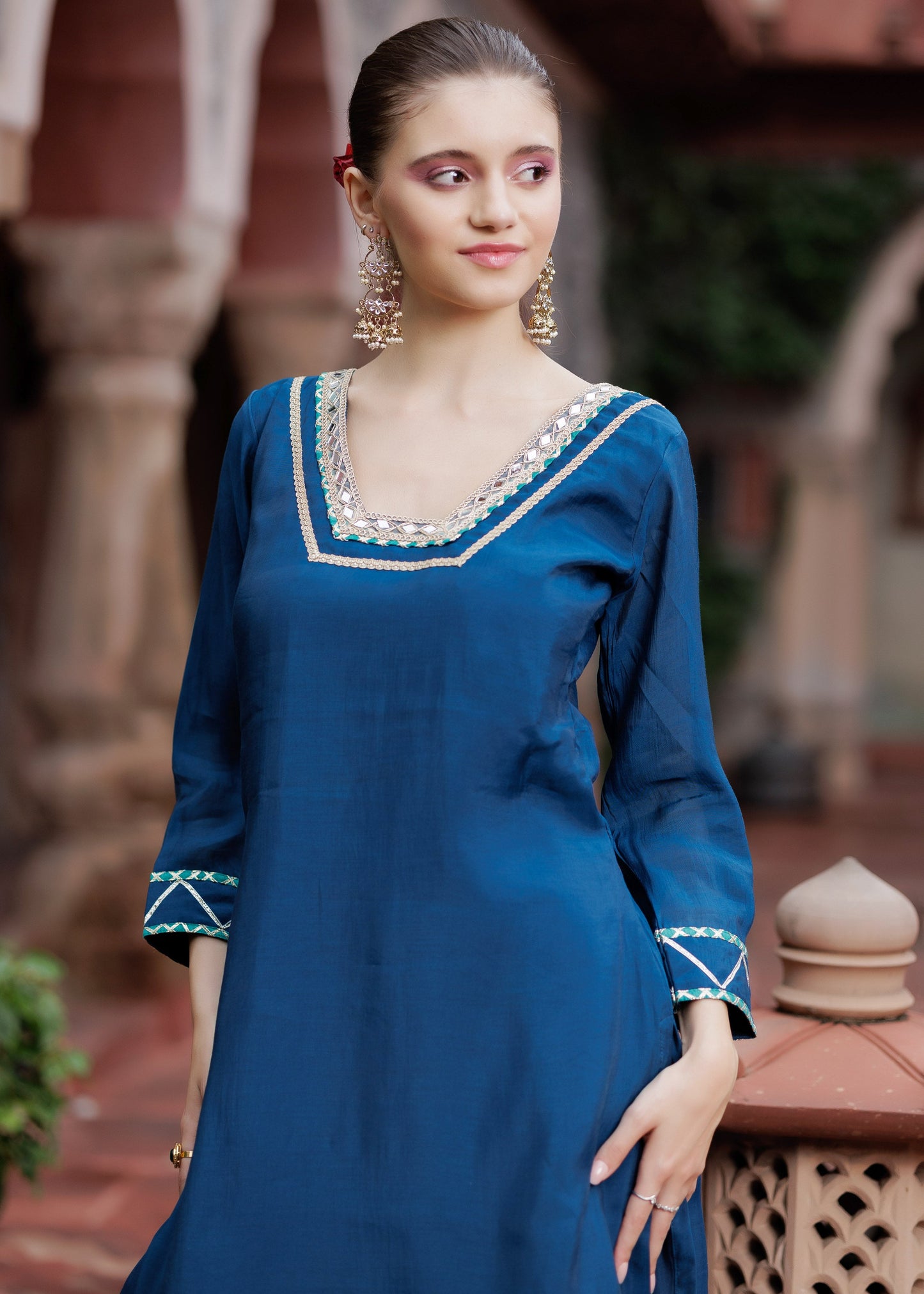 Ombre Glow Teal Sharara Set