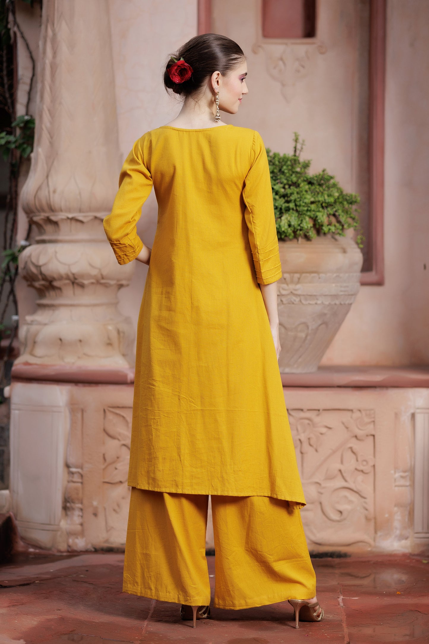 Zaria Mustard Handcrafted Suit Set
