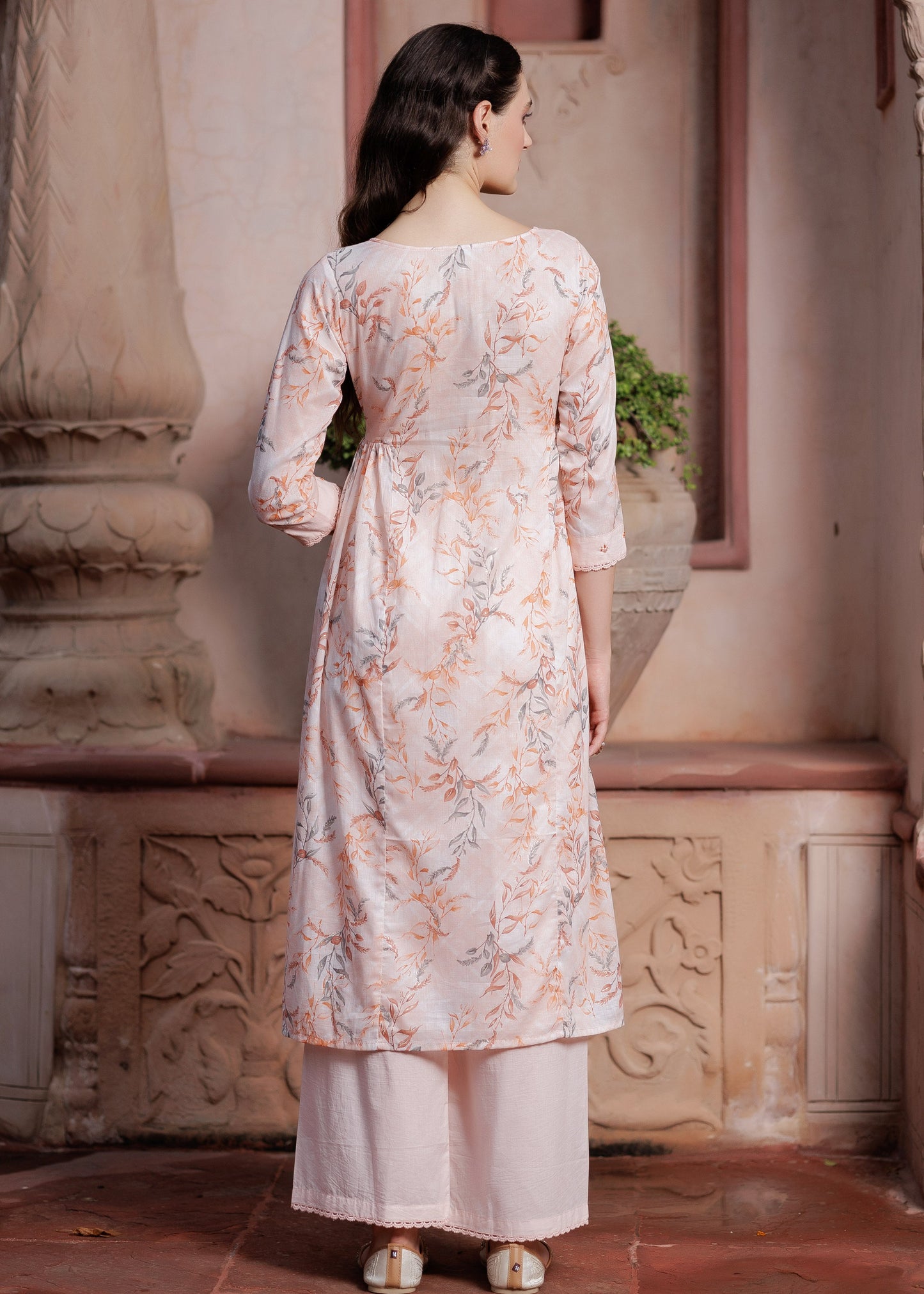 Noor Blush Floral Kurta Dupatta Set