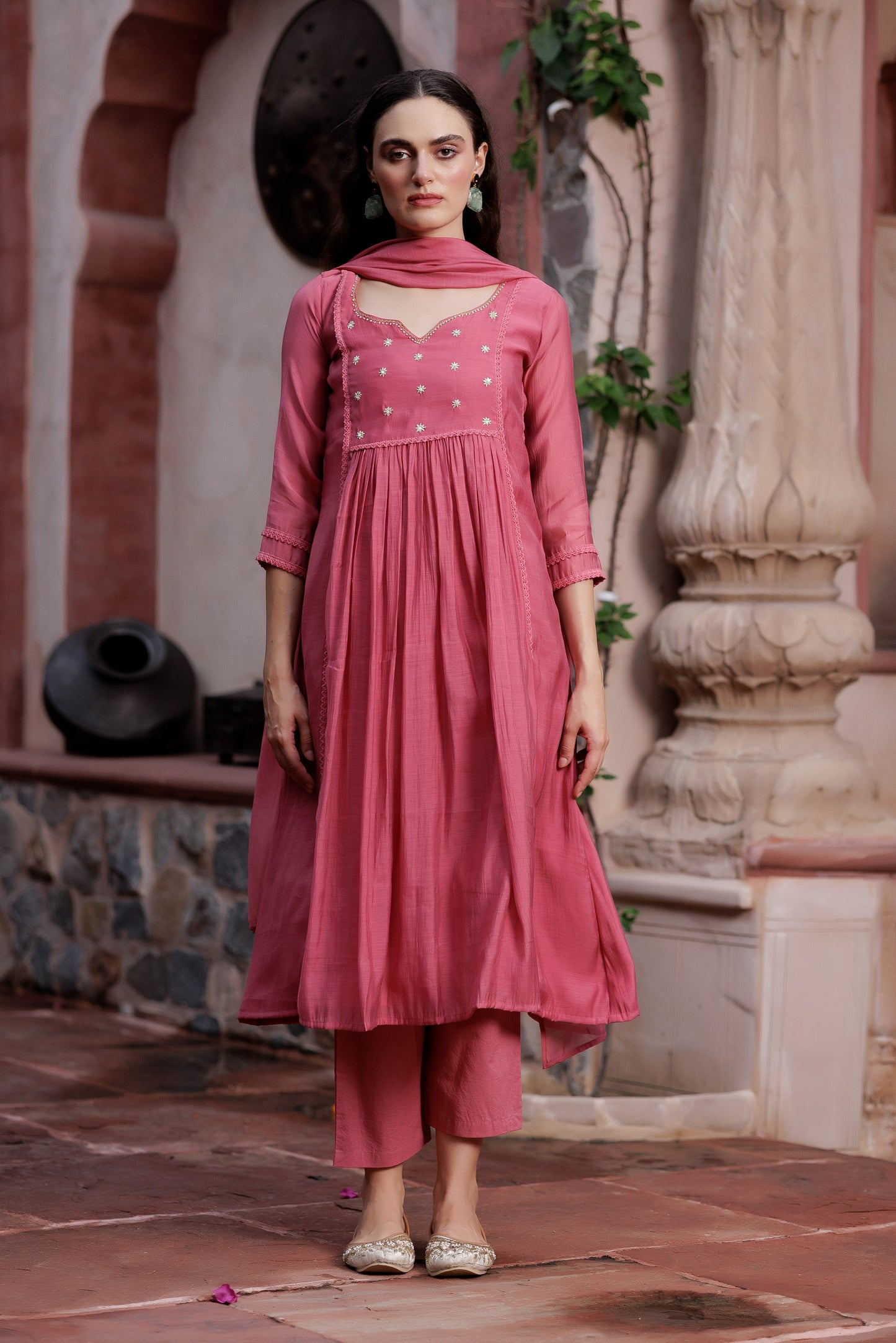 Naira Blush Pink Festive Suit Set