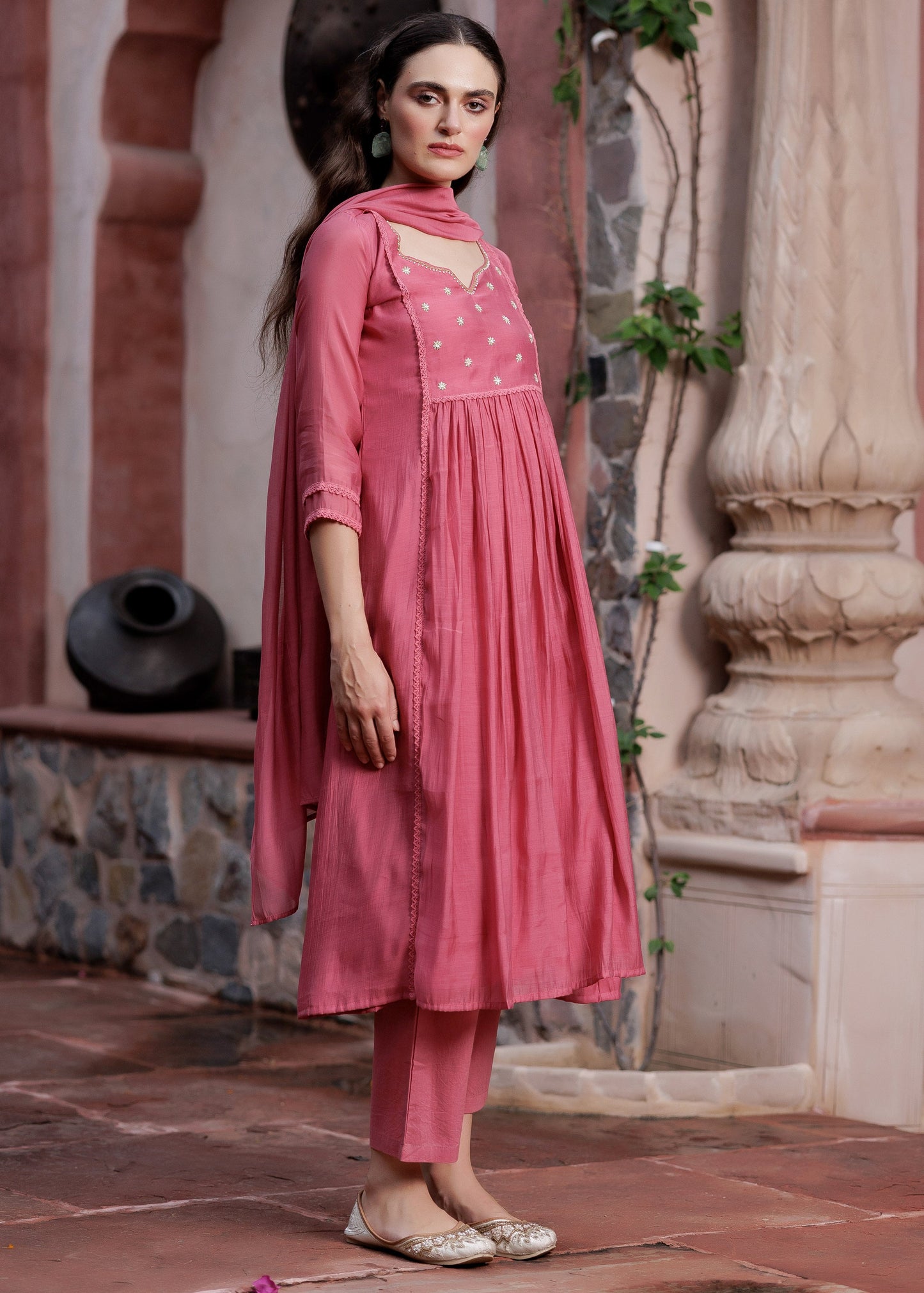 Naira Blush Pink Festive Suit Set