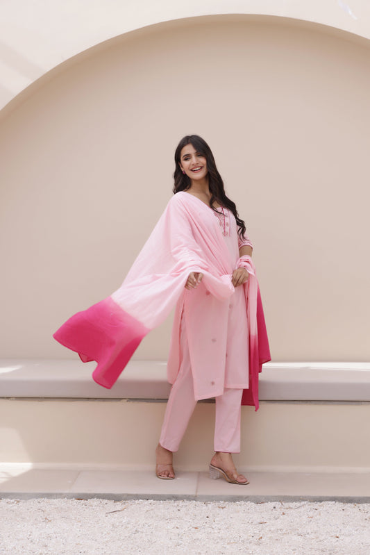 Elegant Ease Cotton Suit Set