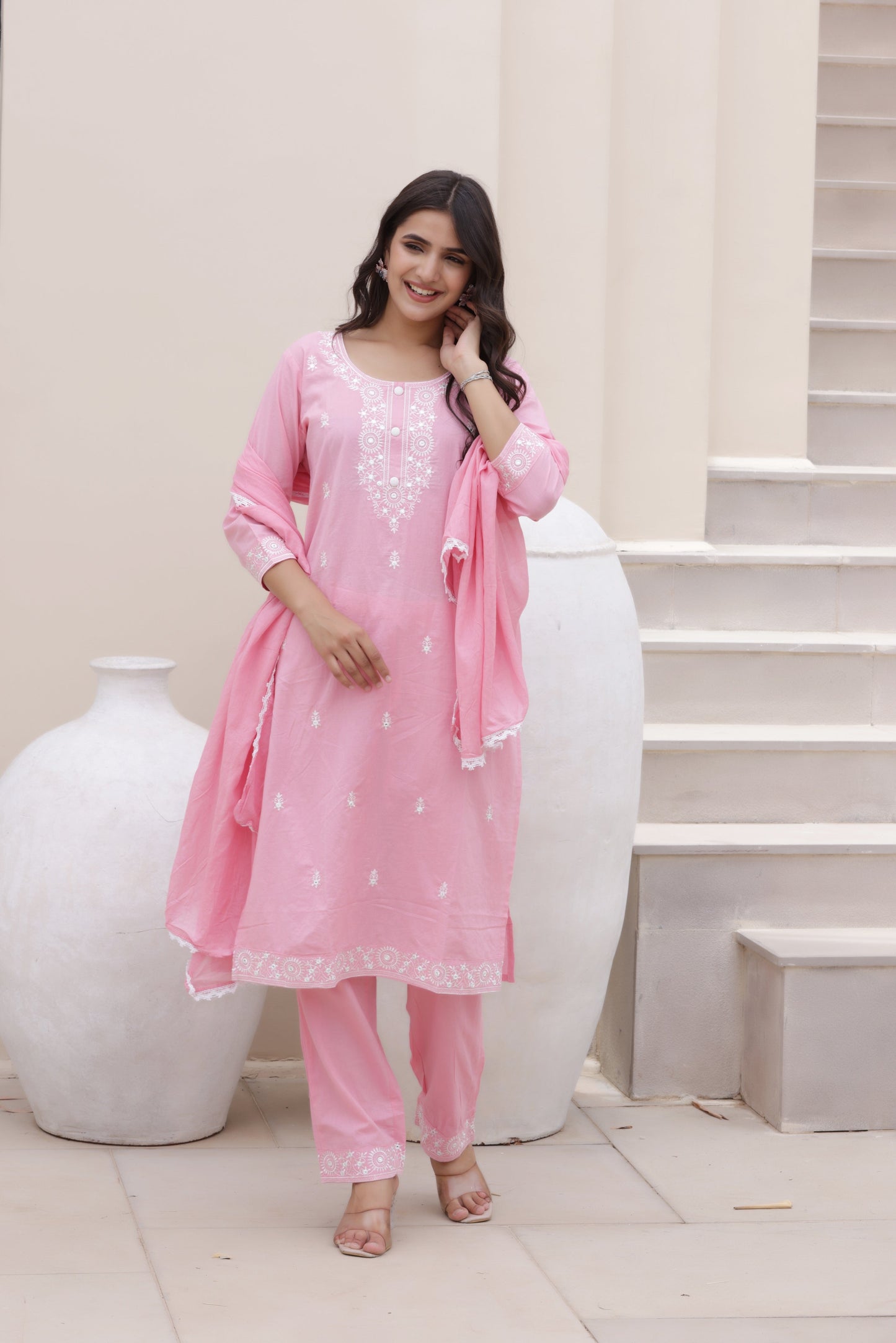 Rosy Delight Cotton Suit Set