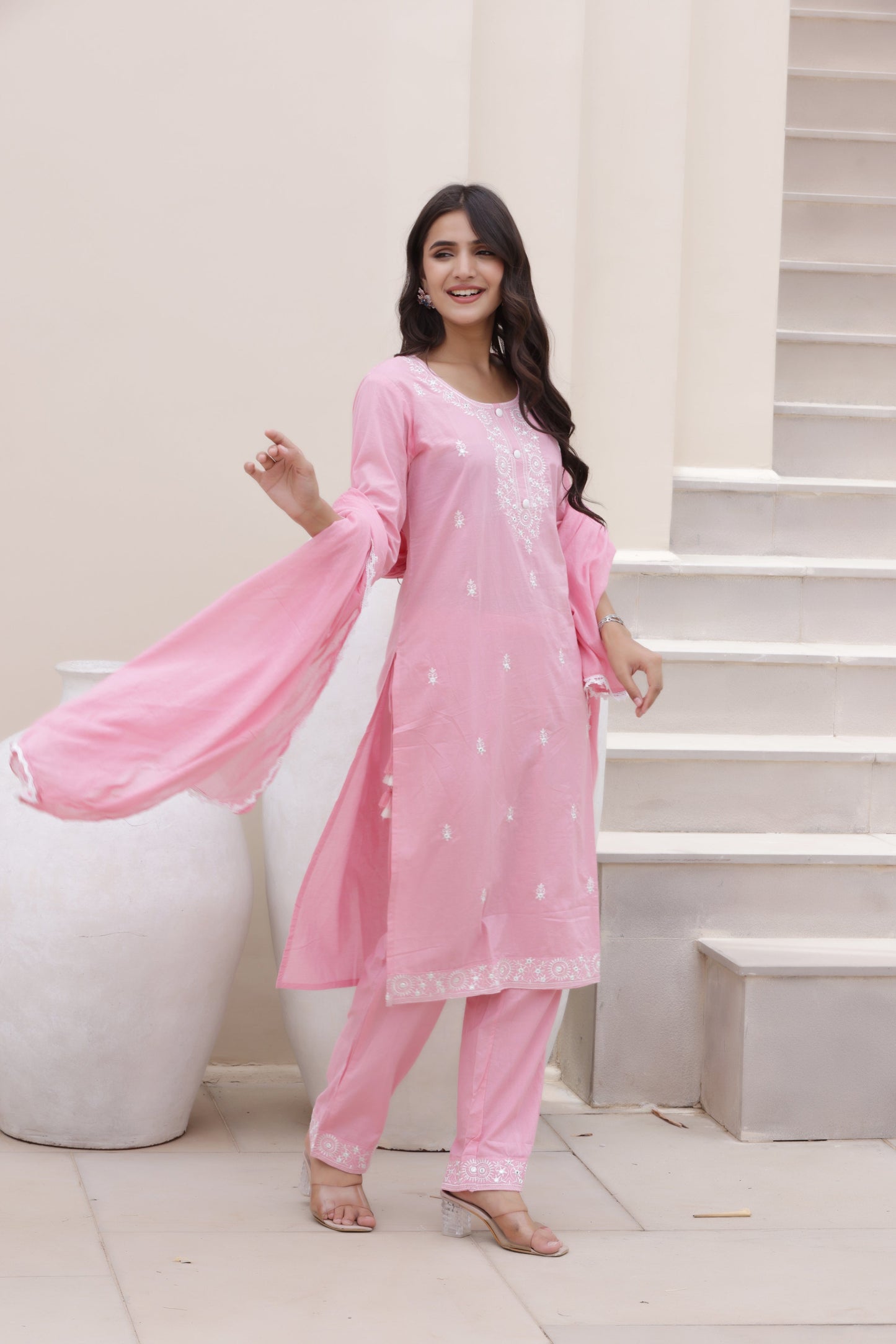 Rosy Delight Cotton Suit Set