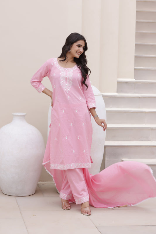 Rosy Delight Cotton Suit Set