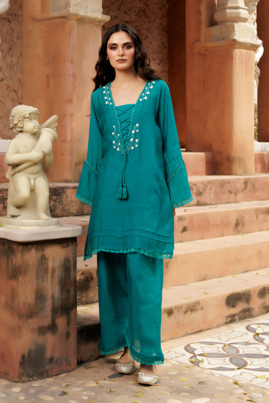 Mustard Glow Adda Work Kurta Pant Set