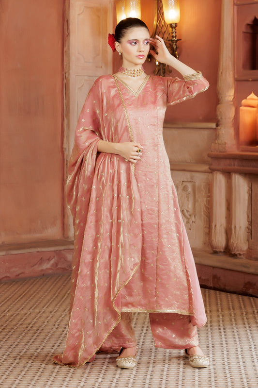 Peach Glow Festive Suit Set
