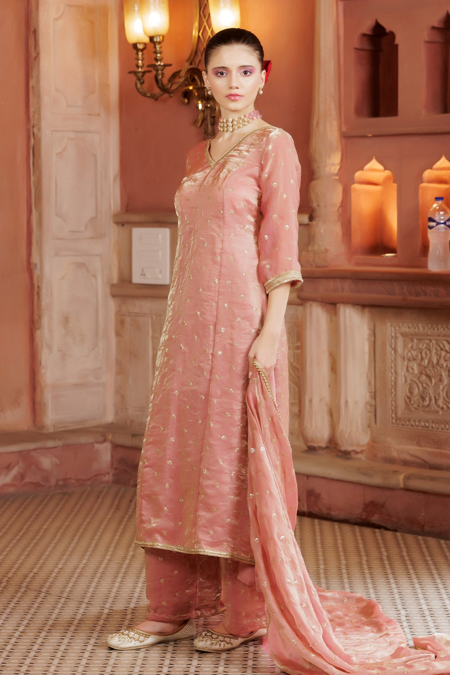 Peach Glow Festive Suit Set