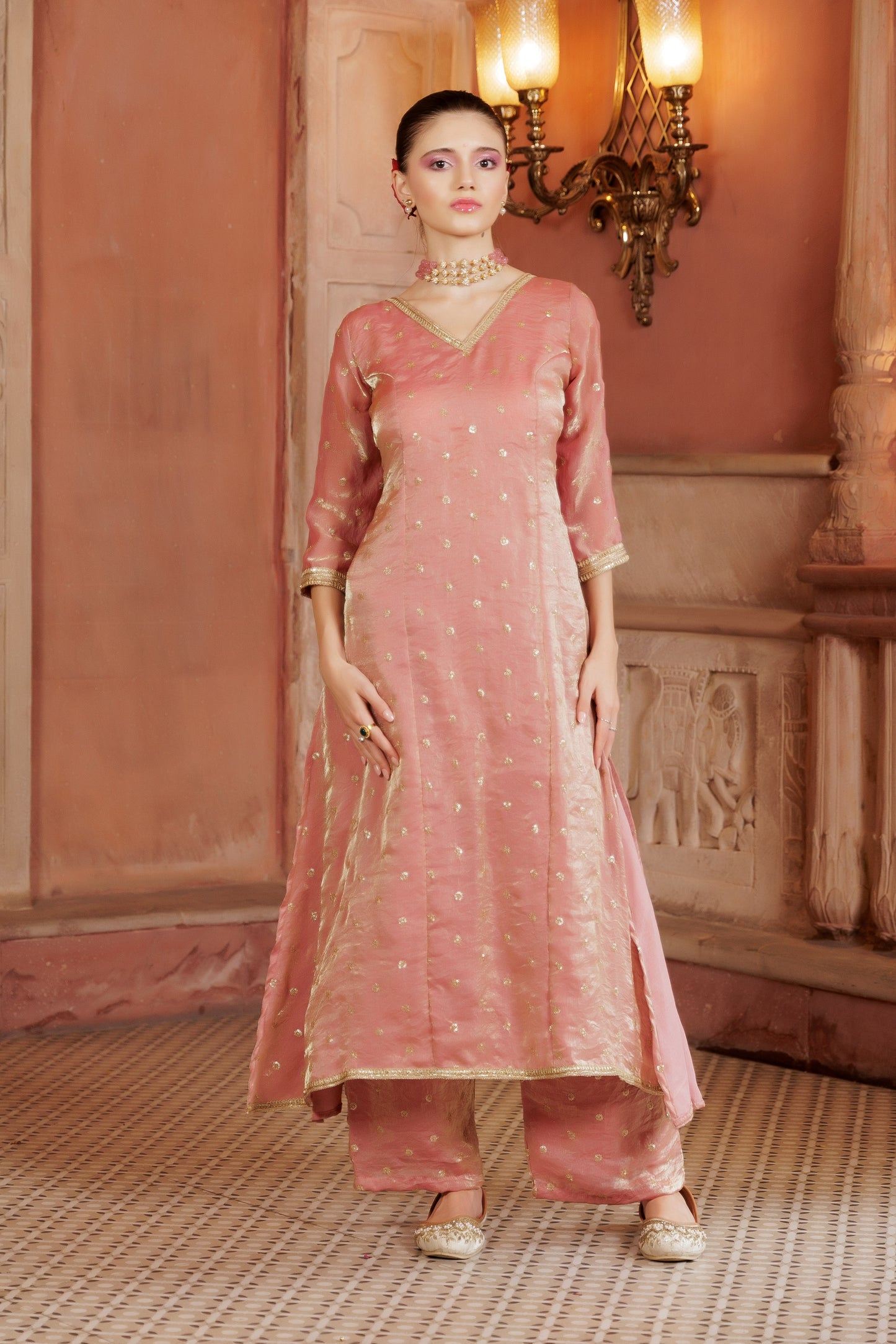 Peach Glow Festive Suit Set