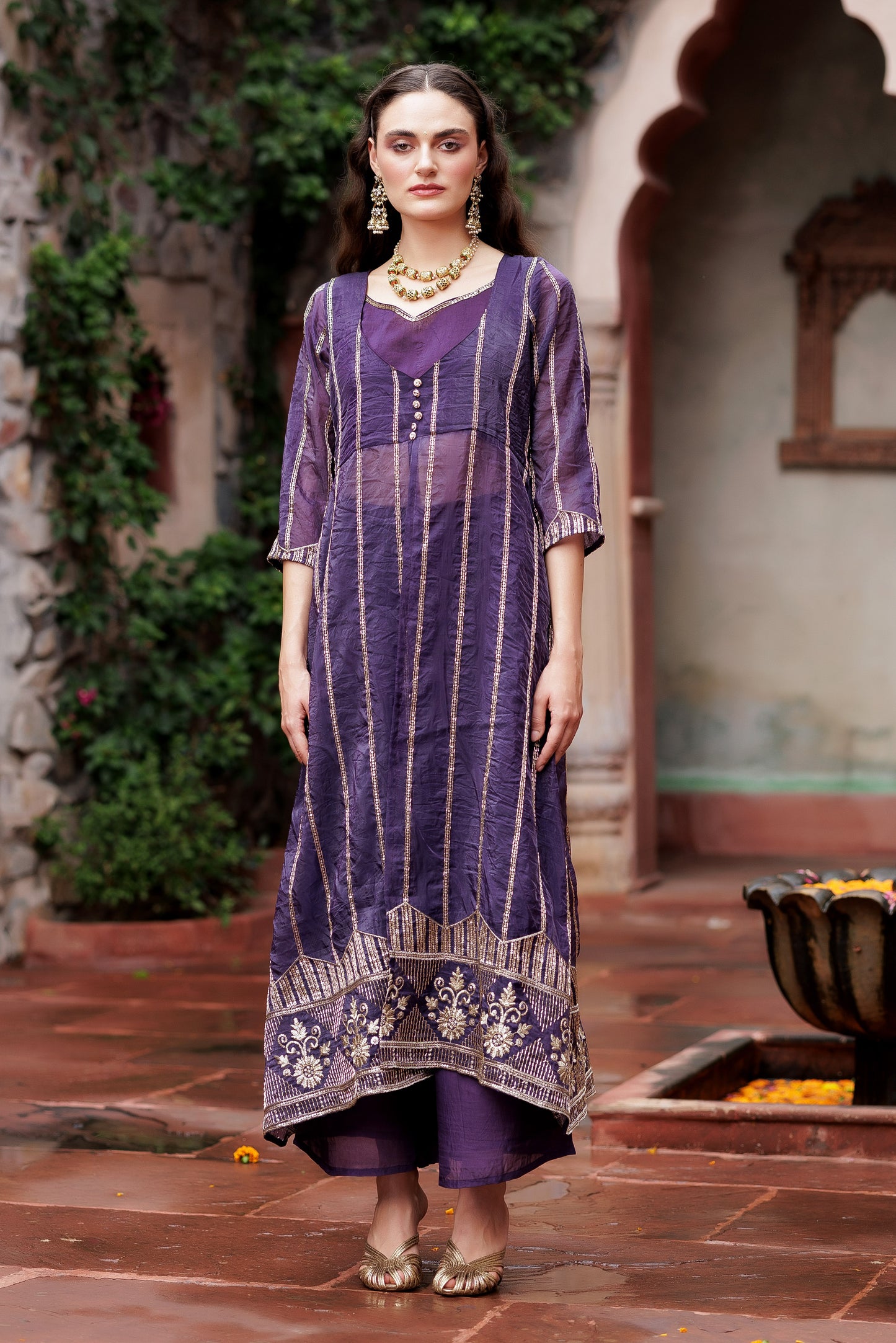 Fusion Bloom Festive Indo-Western Set
