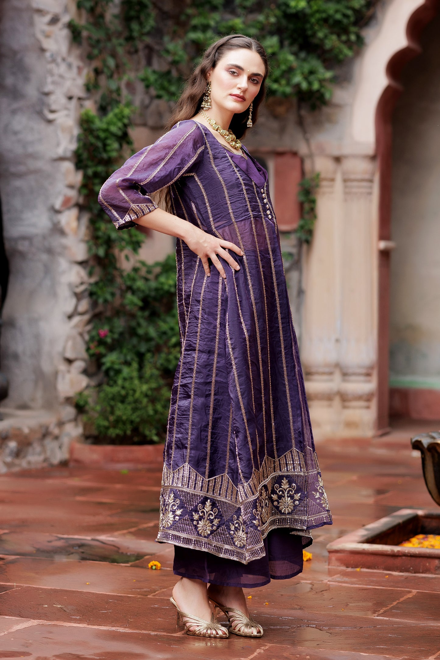 Fusion Bloom Festive Indo-Western Set