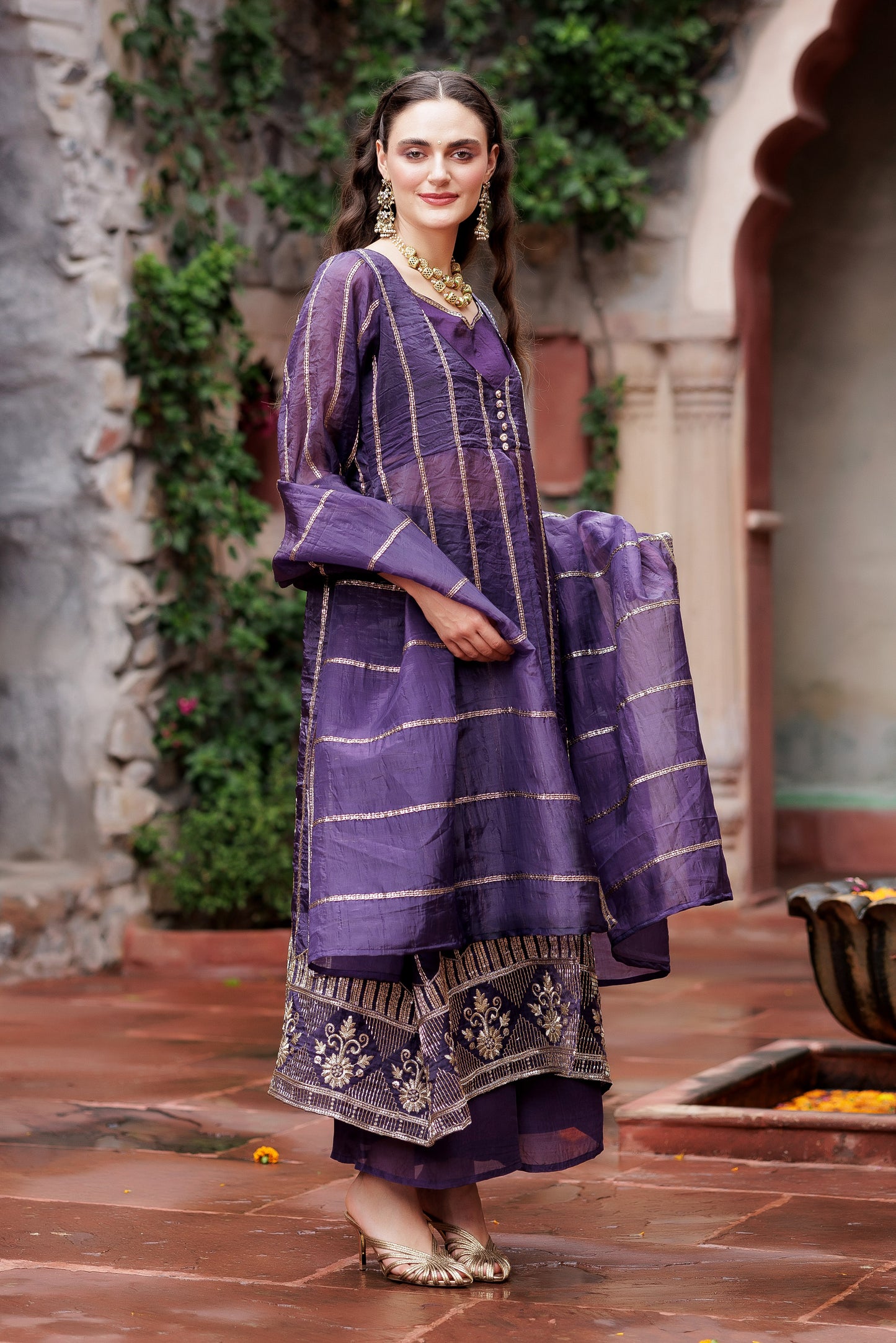 Fusion Bloom Festive Indo-Western Set