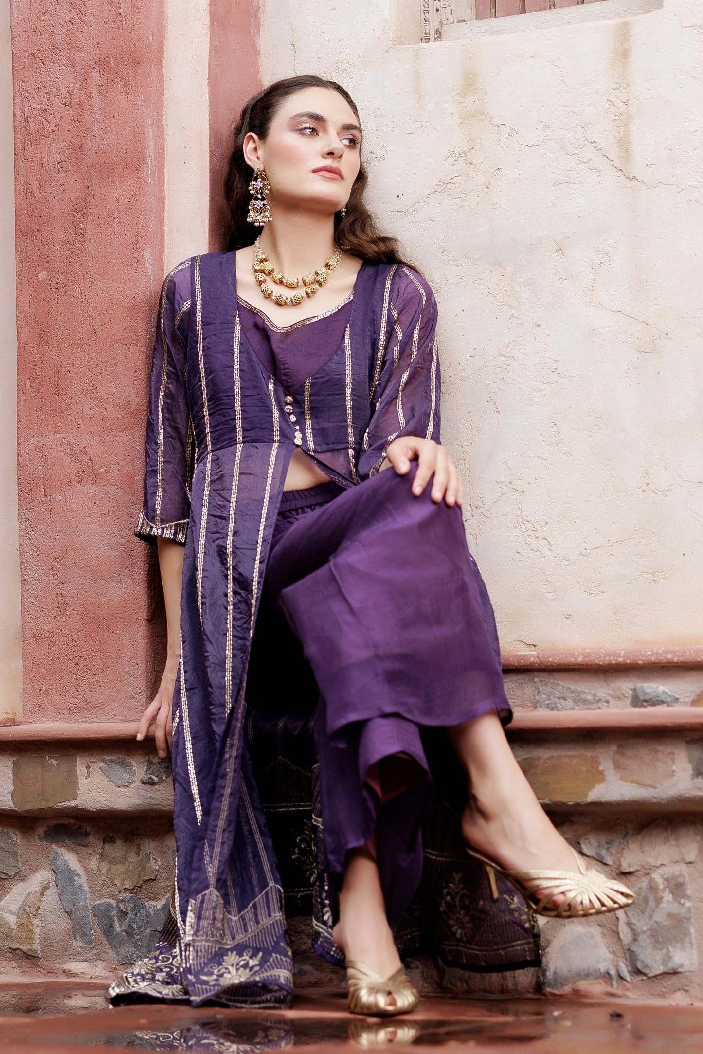 Fusion Bloom Festive Indo-Western Set