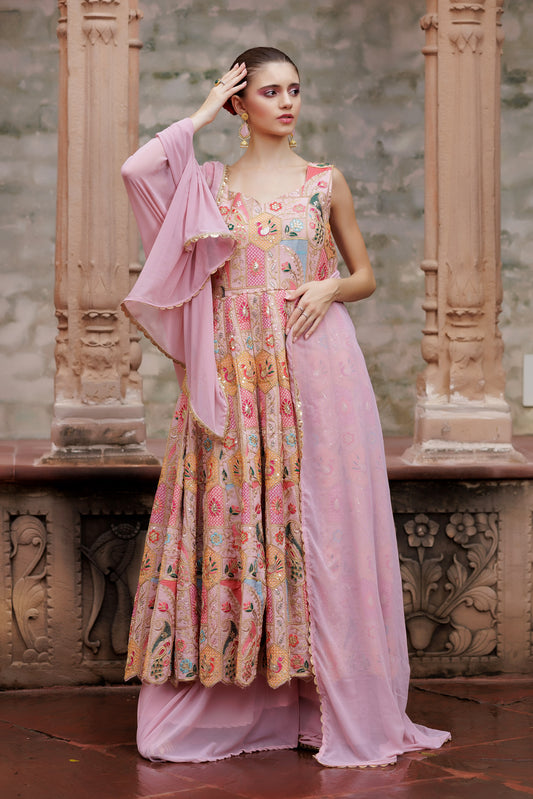 Zari Dream Pastel Anarkali Suit Set