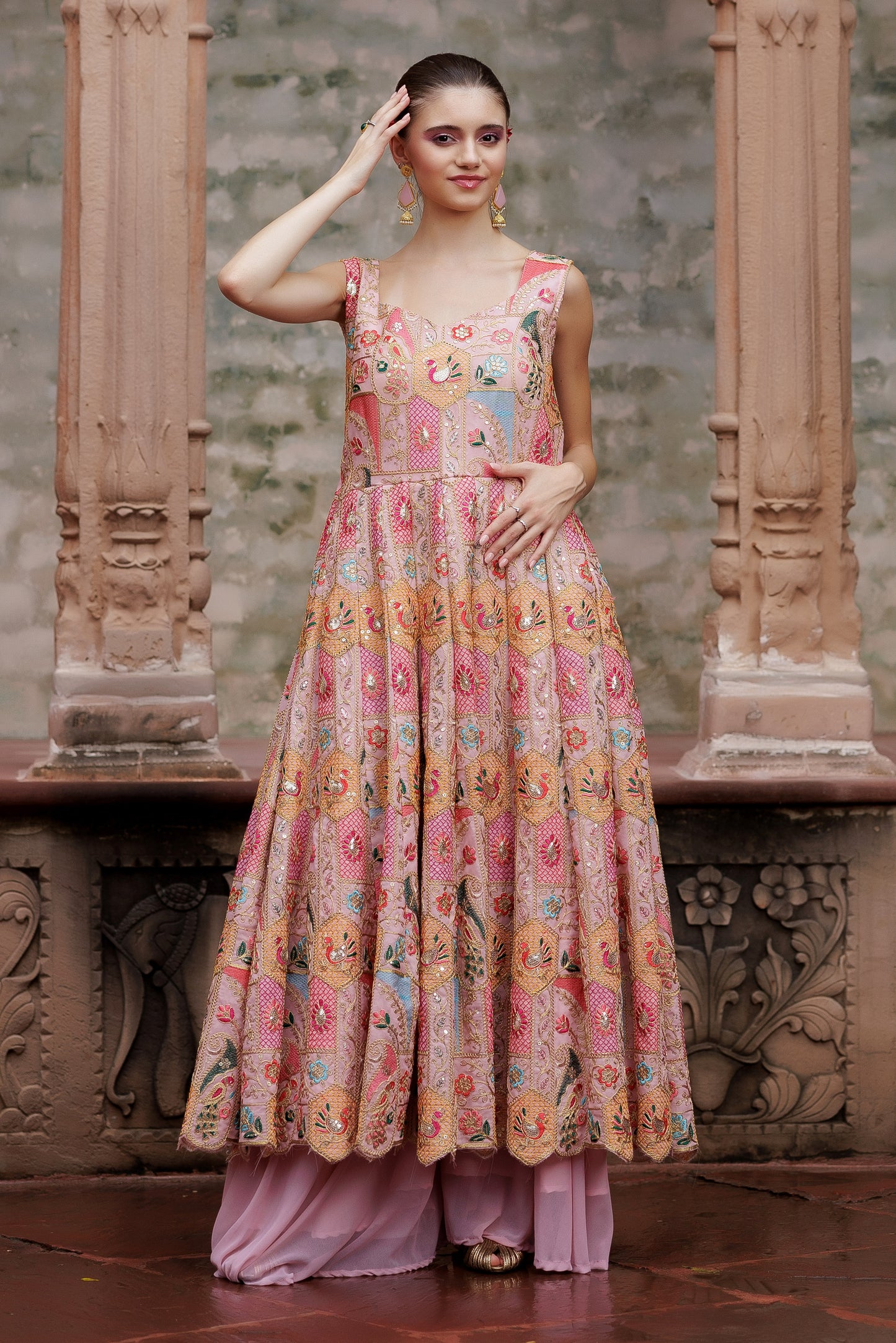 Zari Dream Pastel Anarkali Suit Set