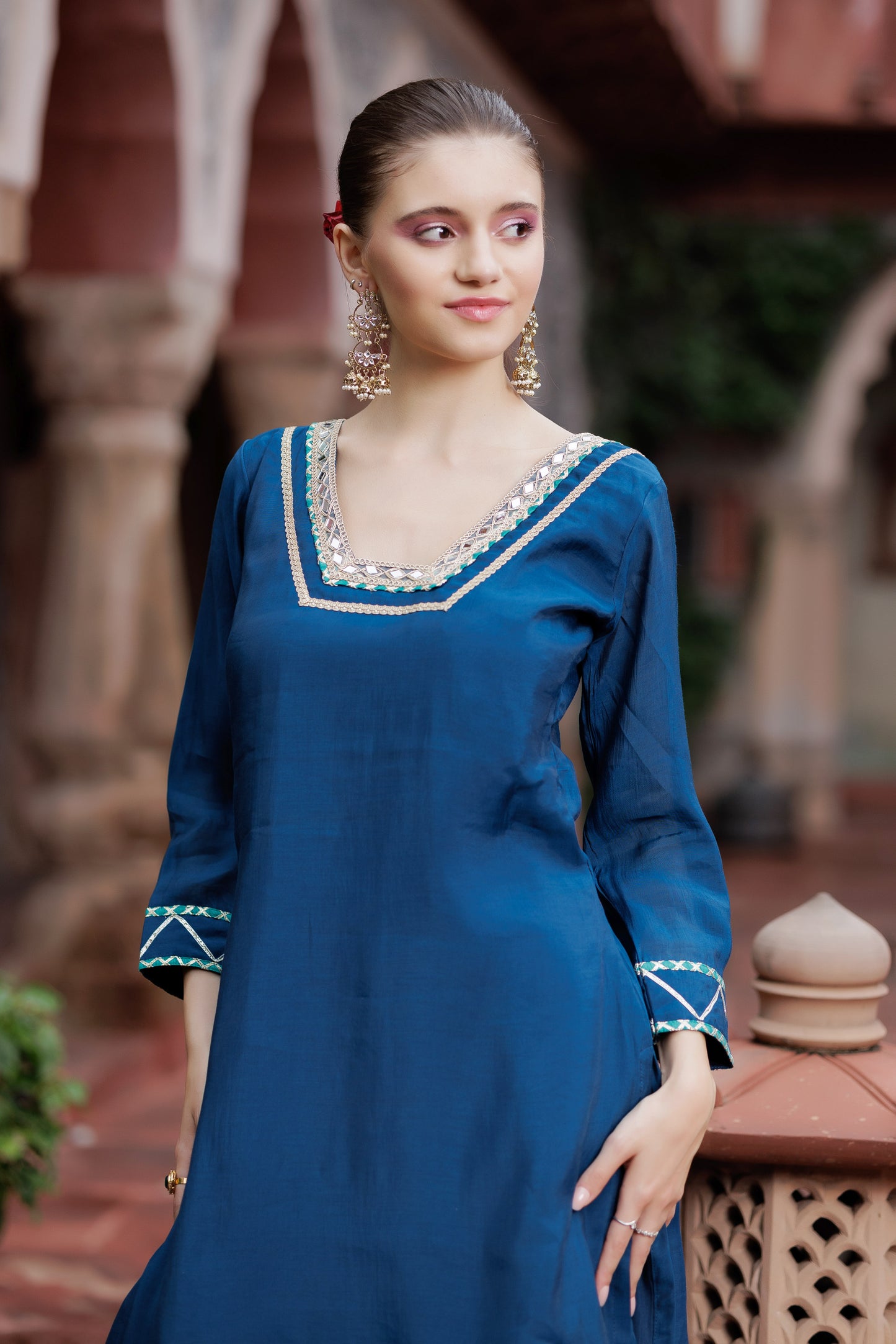 Ombre Glow Teal Sharara Set