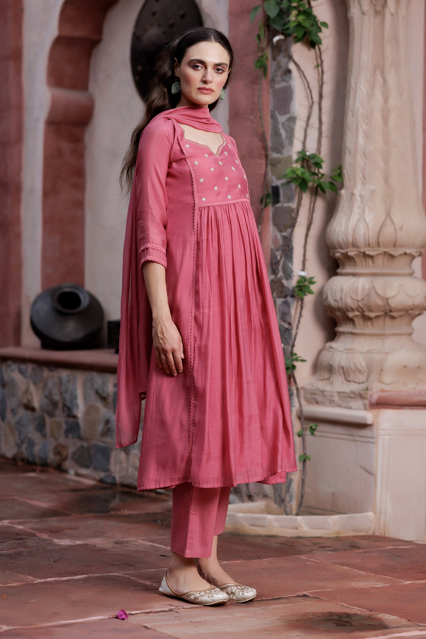 Naira Blush Pink Festive Suit Set