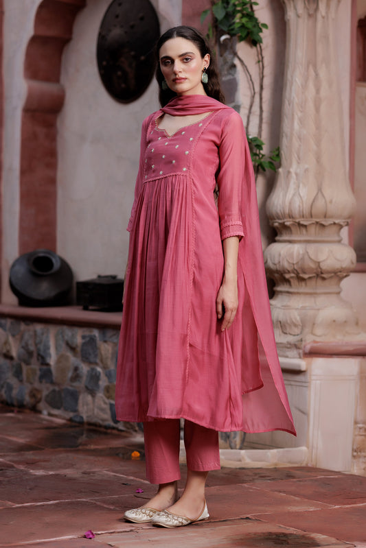 Naira Blush Pink Festive Suit Set