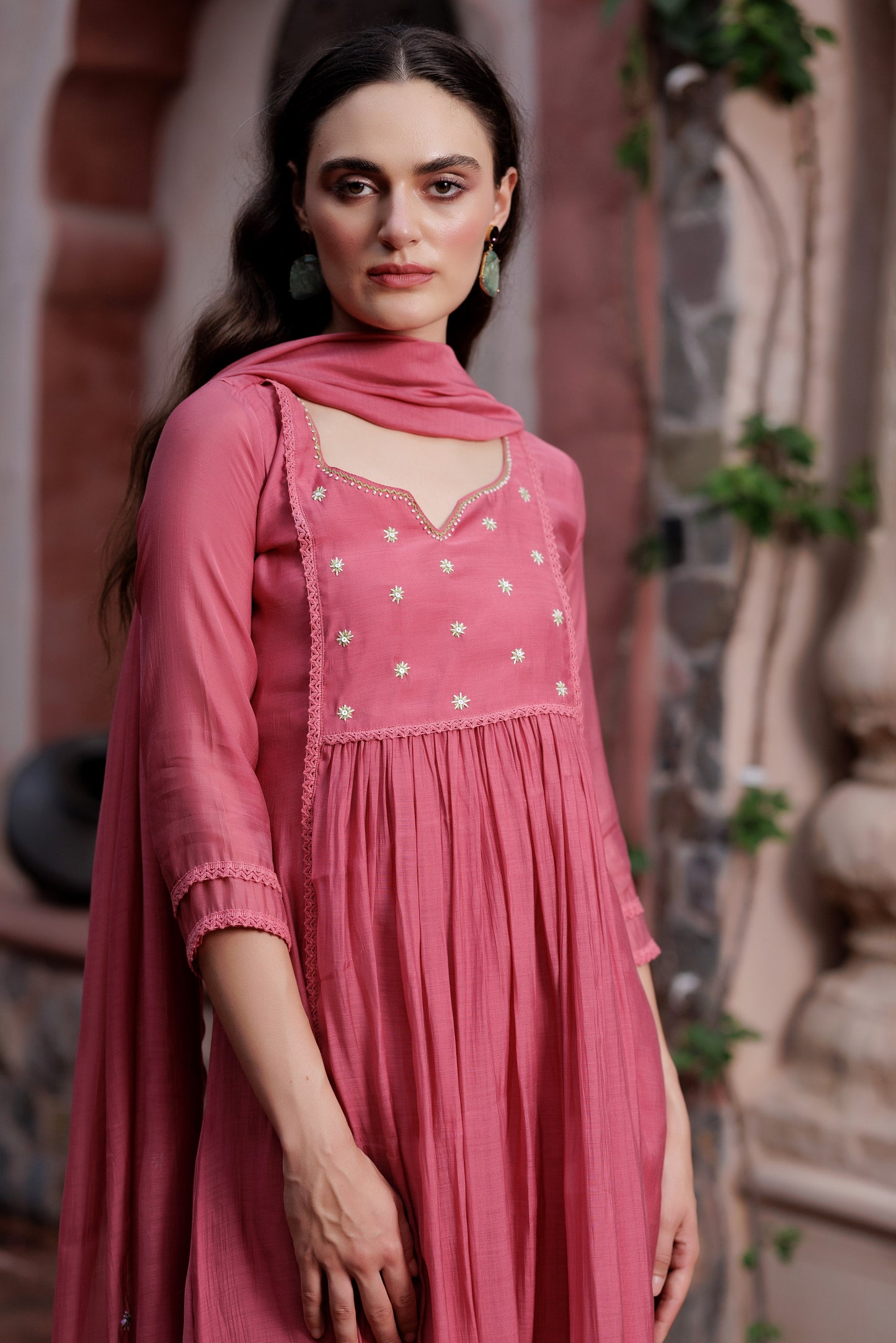 Naira Blush Pink Festive Suit Set