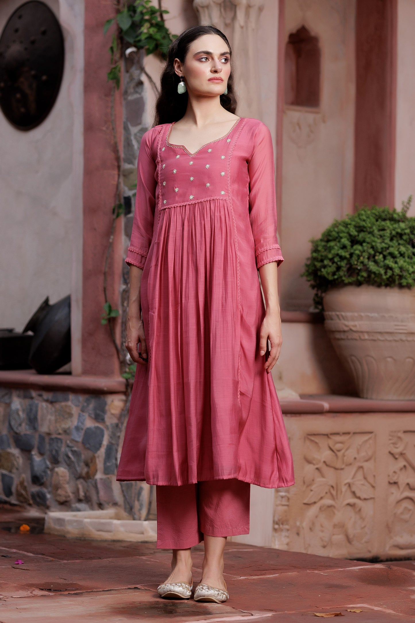Naira Blush Pink Festive Suit Set