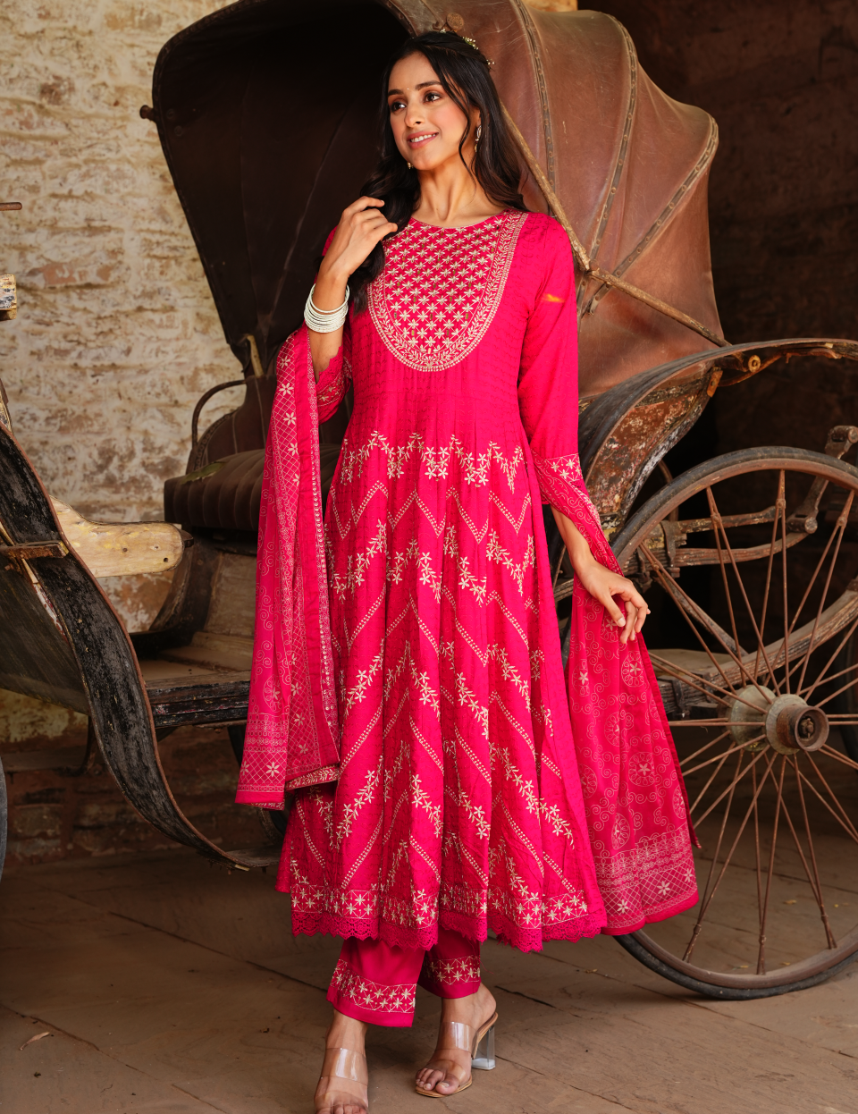 Rani Rayon Anarkali Set for Regal Elegance