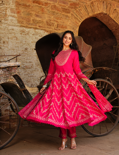 Rani Rayon Anarkali Set for Regal Elegance