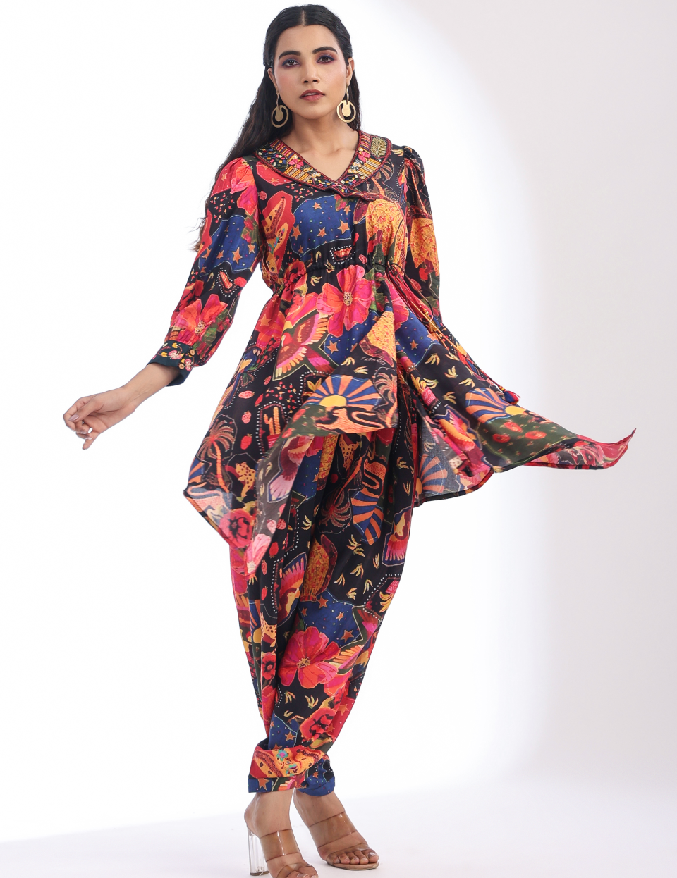 Multy-Colored Pure Muslin Kurti Set