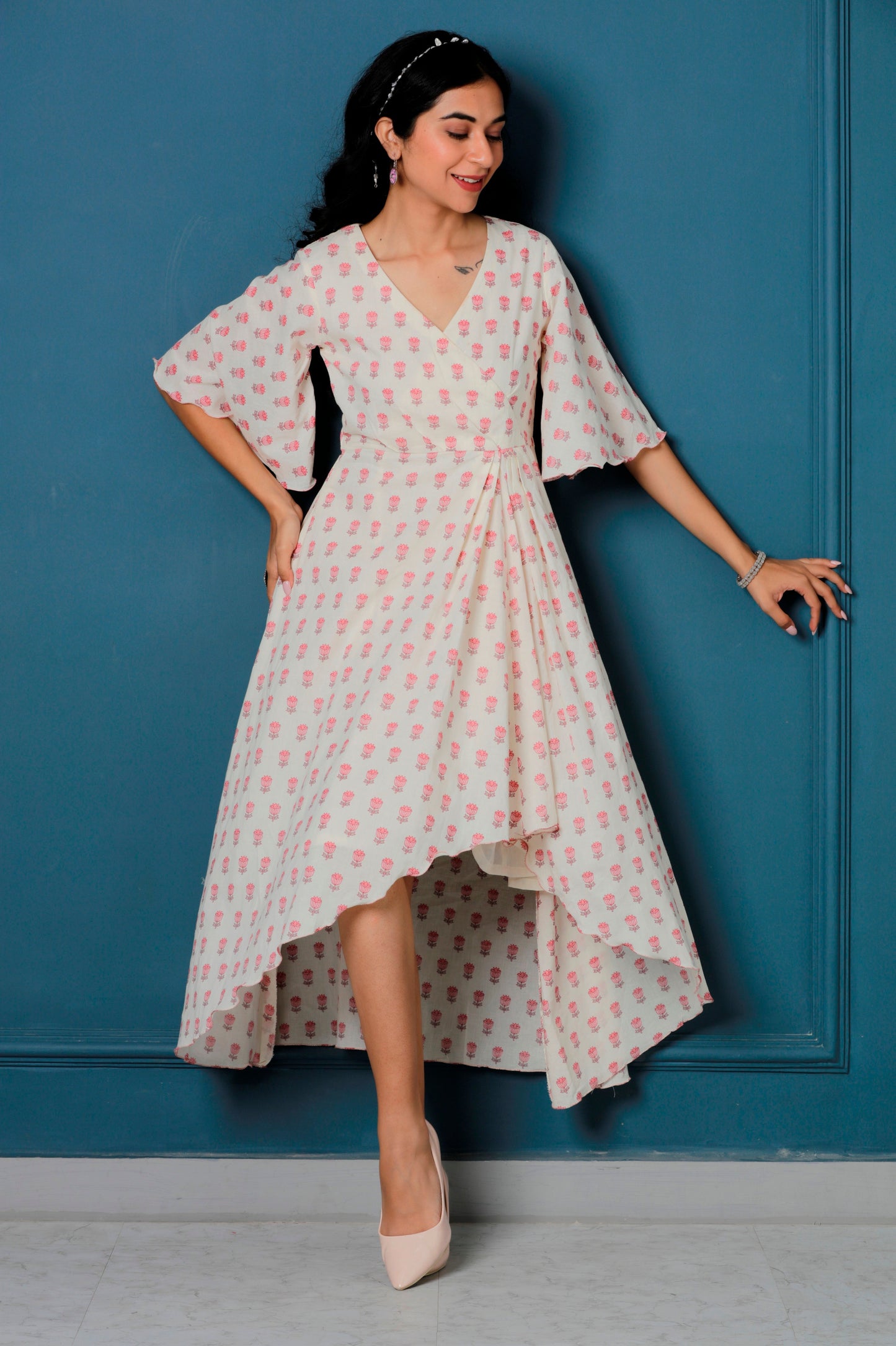 Ara Floral Print Cotton Dress