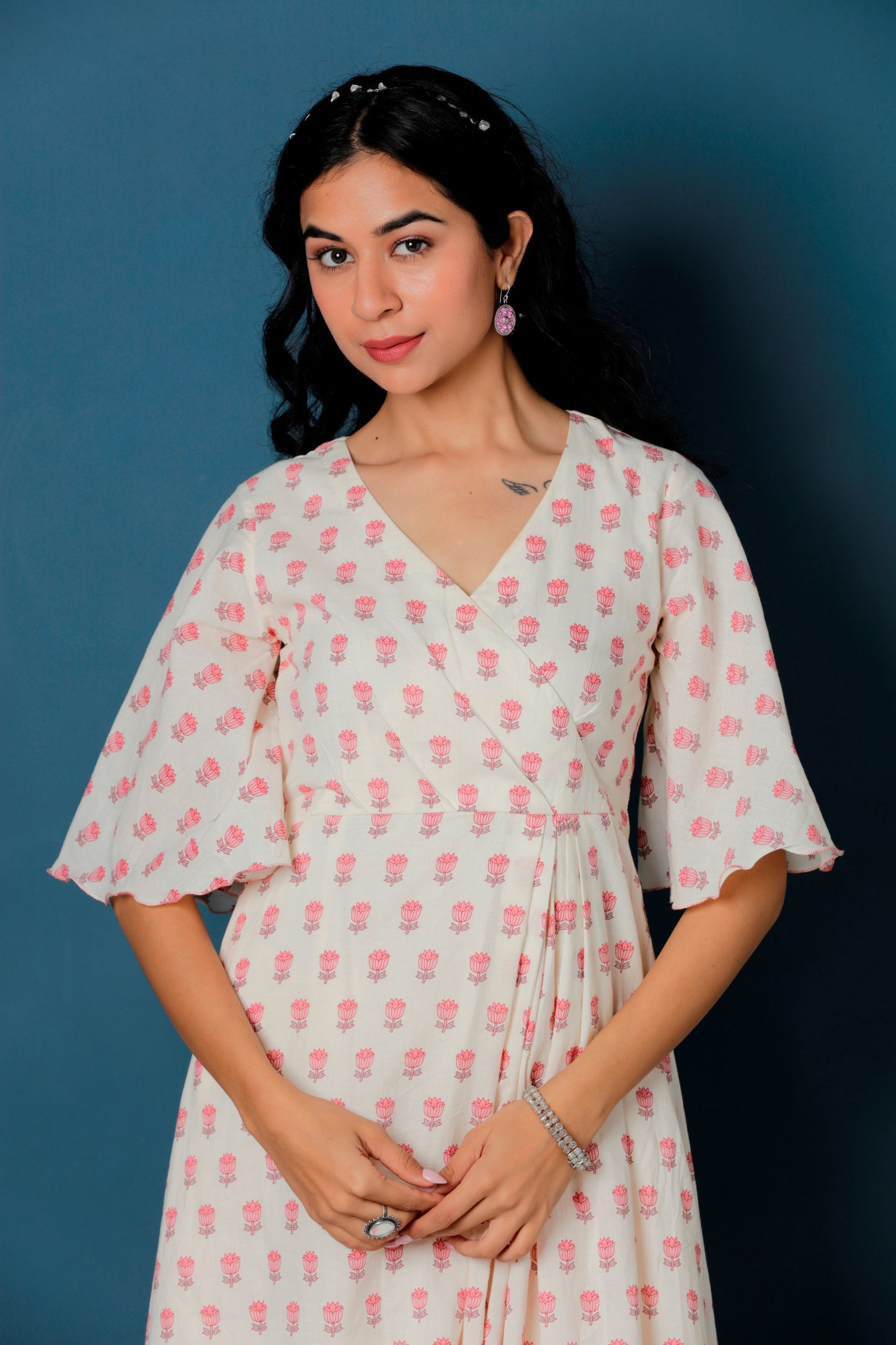 Ara Floral Print Cotton Dress
