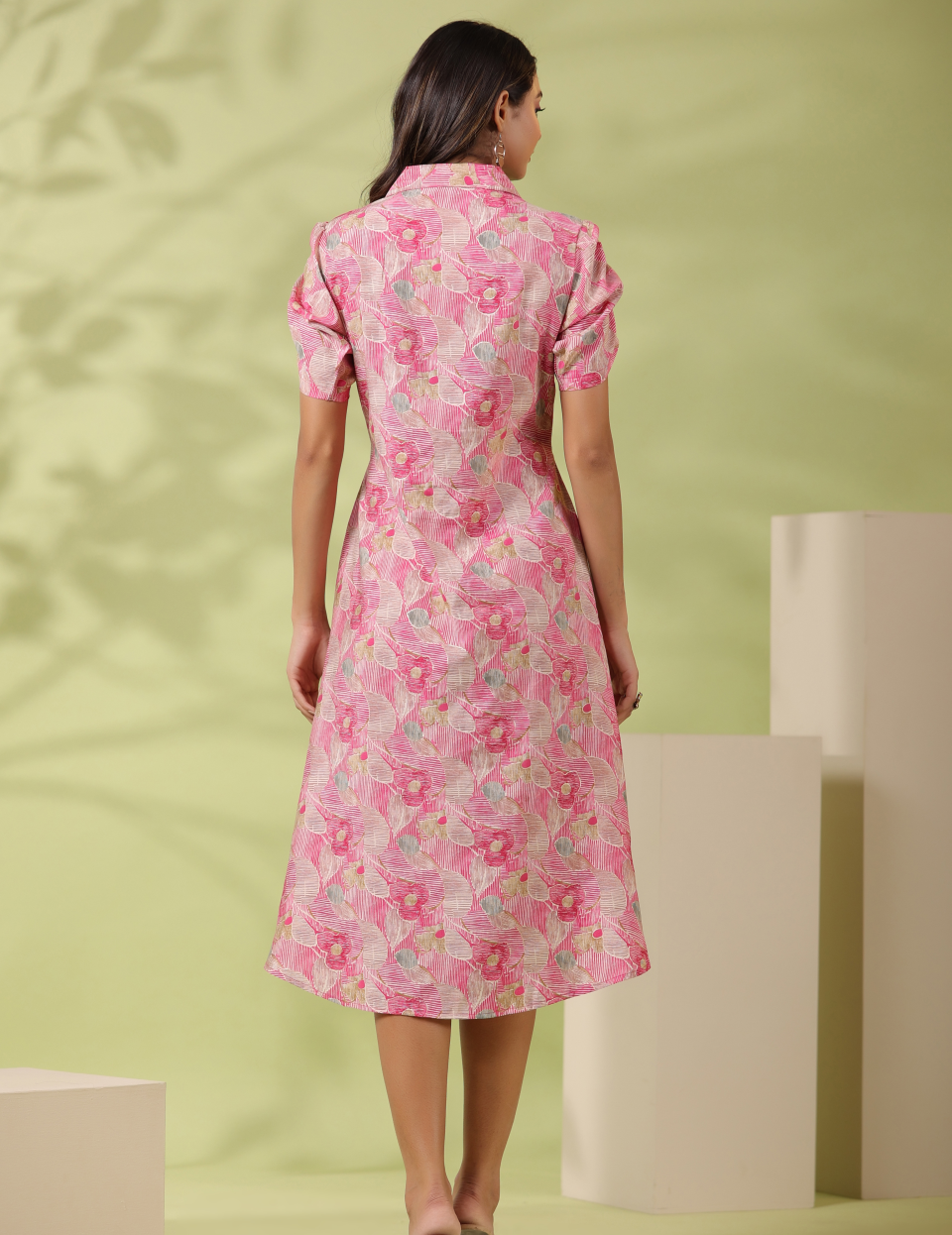 Pink Modal Floral Printed Kurti