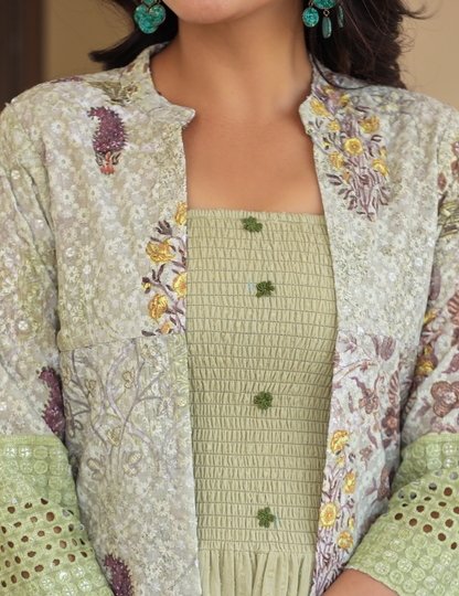 Pista Cotton Chikan Shrug