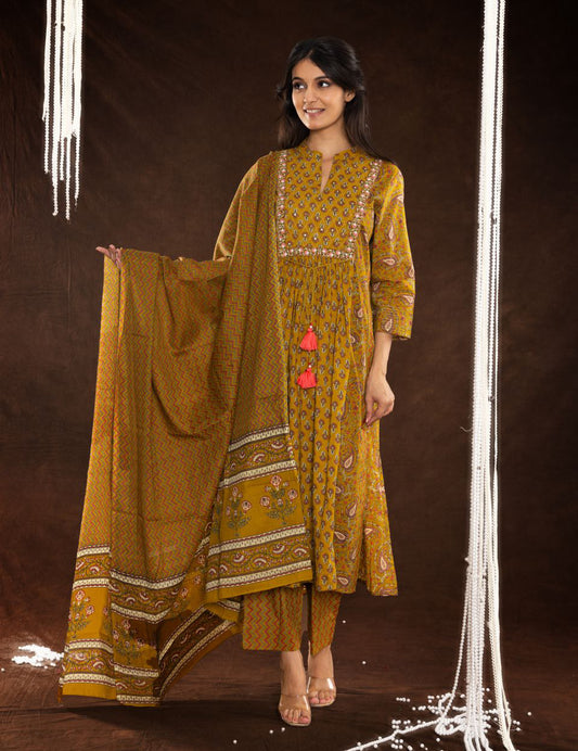 printed cotton kurti set