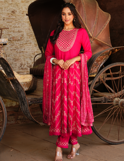 Rani Rayon Anarkali Set for Regal Elegance